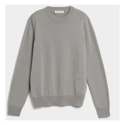 Svetr trussardi sweater roundneck cashmere blend medium grey