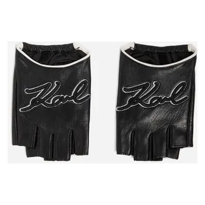 Rukavice karl lagerfeld k/signature fl gloves black/white