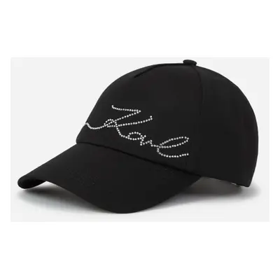 Kšiltovka karl lagerfeld k/signature rhnstn cap black