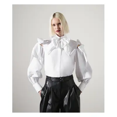 Košile karl lagerfeld bow detail poplin shirt white