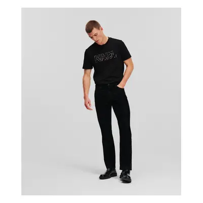 Džíny karl lagerfeld flock straight denim pants black denim