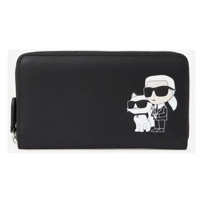 Peněženka karl lagerfeld k/ikonik 2.0 leather cont wllt black