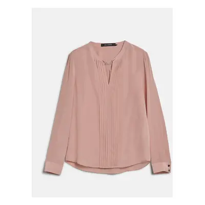 Halenka karl lagerfeld silk blouse w/pleats rose smoke