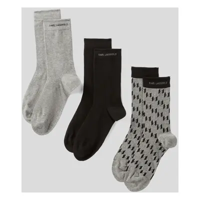 Ponožky karl lagerfeld k/monogram socks pack black/gray