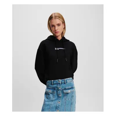 Mikina karl lagerfeld jeans klj relaxed pinktuck hoodie black