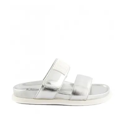 Sandále mm6 rubber logo leather fussbett sandals silver