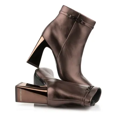 Kotníková obuv karl lagerfeld astra nova zip ankle boot bronze metallic lthr