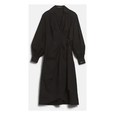 Šaty karl lagerfeld wrap shirt dress black