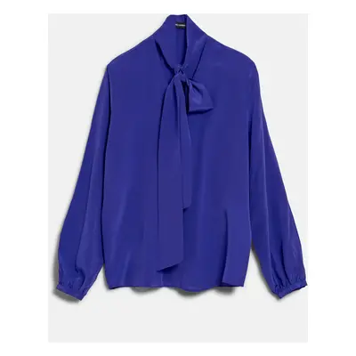 Halenka karl lagerfeld silk button down blouse deep purple