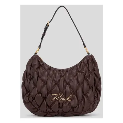 Kabelka karl lagerfeld k/signature kuilt hobo dark chocolate