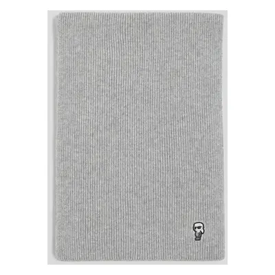 Šála karl lagerfeld k/ikonik 2.0 knit scarf light grey mélange