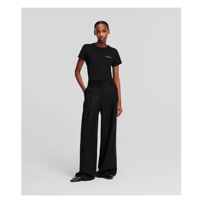 Kalhoty karl lagerfeld wide leg day pants black