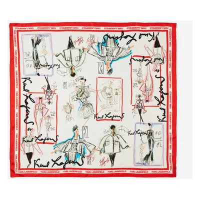 Šátek karl lagerfeld karl series silk scarf multi