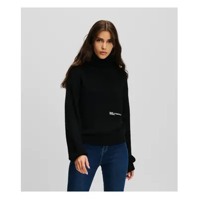 Rolák karl lagerfeld jeans klj oversized rollneck sweater black