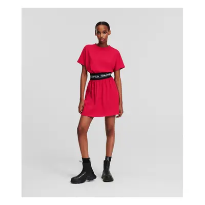 Šaty karl lagerfeld logo tape t-shirt dress persian red