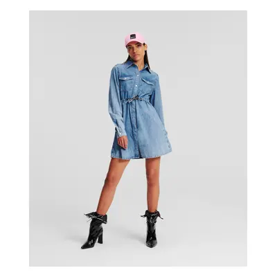 Šaty karl lagerfeld jeans klj denim shirt dress mia blue stone