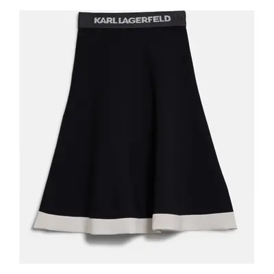 Sukně karl lagerfeld flared knit skirt black