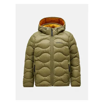 Bunda peak performance jr helium down hood jacket snap green