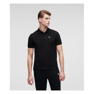 Tričko karl lagerfeld ikonik 2.0 embroidered polo black