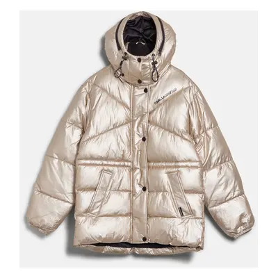 Bunda karl lagerfeld metallic puffer jacket light gold