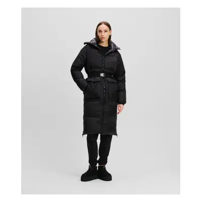 Kabát karl lagerfeld reversible long down coat black/black kl monogram