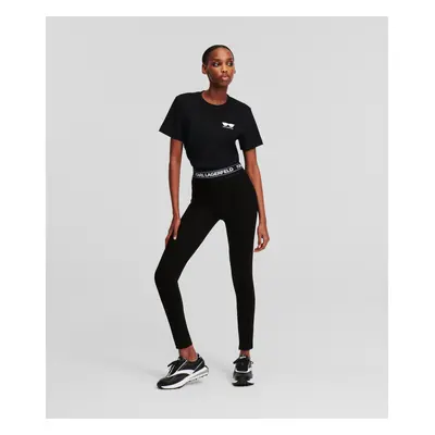 Legíny karl lagerfeld logo elastic punto leggings black