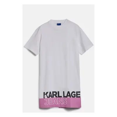 Šaty karl lagerfeld jeans klj regular logo tee dress white