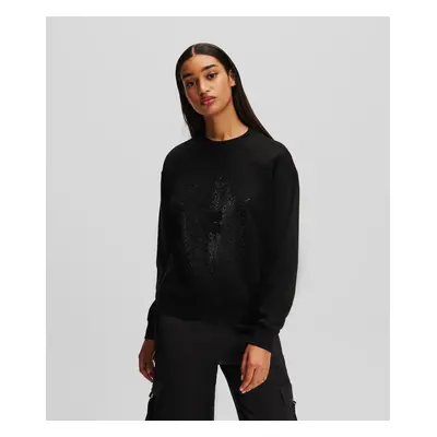 Mikina karl lagerfeld kameo rhinestone sweatshirt black