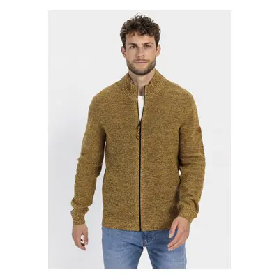 Svetr camel active knitted jacket cumin yellow