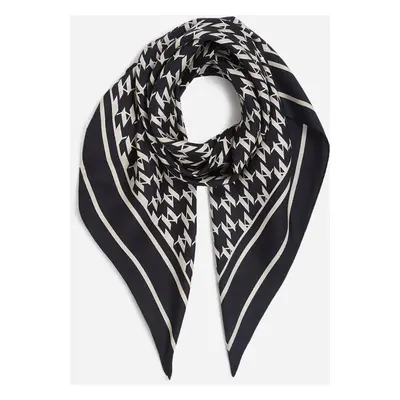 Šátek karl lagerfeld k/monogram silk scarf black/white