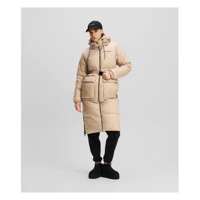 Kabát karl lagerfeld reversible long down coat light beige/dark beige