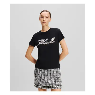 Tričko karl lagerfeld boucle karl signature t-shirt black