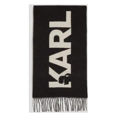 Šála karl lagerfeld k/essential jkrd woven scarf black/white