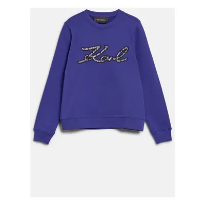 Mikina karl lagerfeld boucle karl signature sweat deep purple