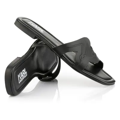 Pantofle karl lagerfeld brio signature slide black lthr