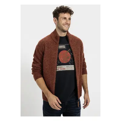 Svetr camel active knitted jacket brick red