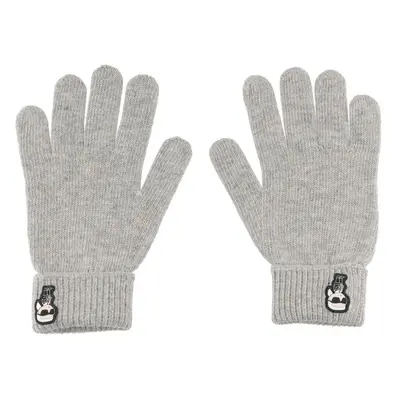 Rukavice karl lagerfeld k/ikonik 2.0 knit ff glove light grey mélange