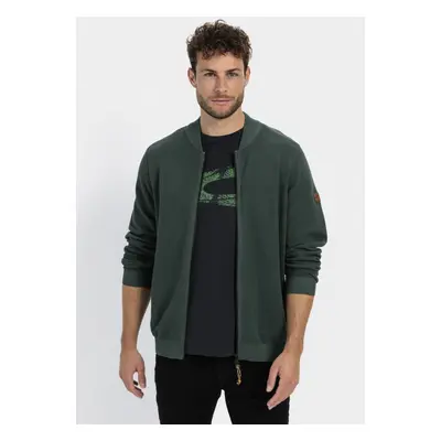 Svetr camel active knitted jacket pine green