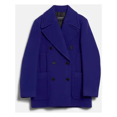 Kabát karl lagerfeld wool peacoat deep purple