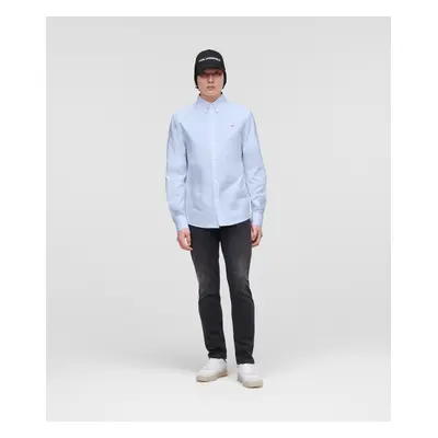 Košile karl lagerfeld ikonik embroiderd poplin shirt light blue