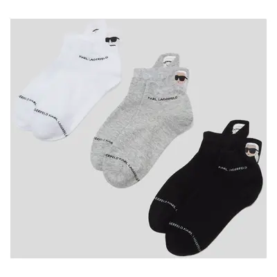 Ponožky 3-pack karl lagerfeld k/ikonik 2.0 short socks 3p black/white/grey