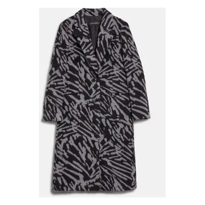 Kabát karl lagerfeld jacquard tailored coat grey zebra