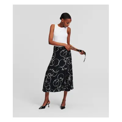 Sukně karl lagerfeld printed wrap skirt circle aop black/white