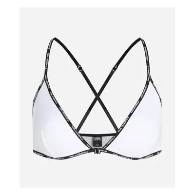 Spodní prádlo karl lagerfeld mini logo triangle bra white