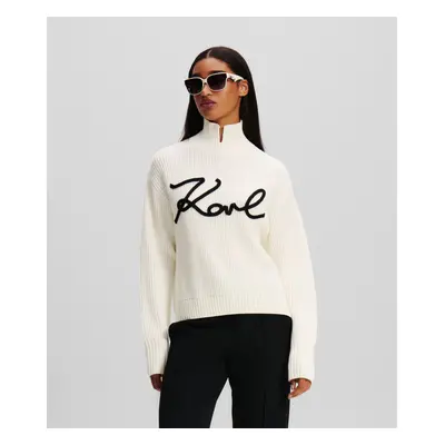 Rolák karl lagerfeld soutache signature chunky knit white/black