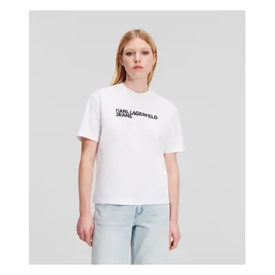 Tričko karl lagerfeld jeans klj regular sslv tee white