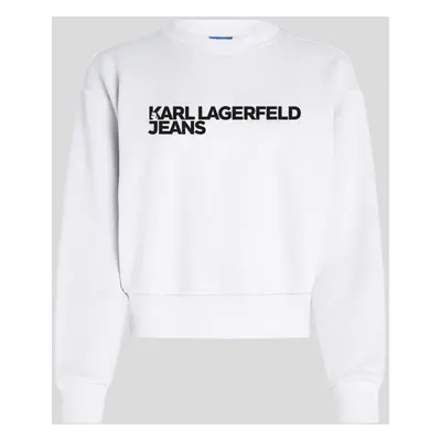 Mikina karl lagerfeld jeans klj reg essential logo sweat white