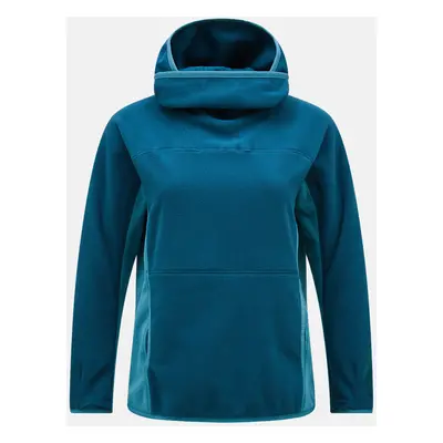 Mikina peak performance w treeline fleece hood infinity teel