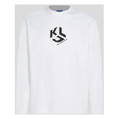 Tričko karl lagerfeld jeans klj regular monogram lslv tee white