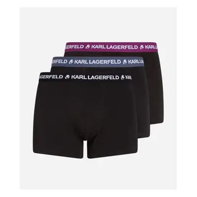 Spodní prádlo karl lagerfeld logo trunk multiband 3-pack black/multi purple